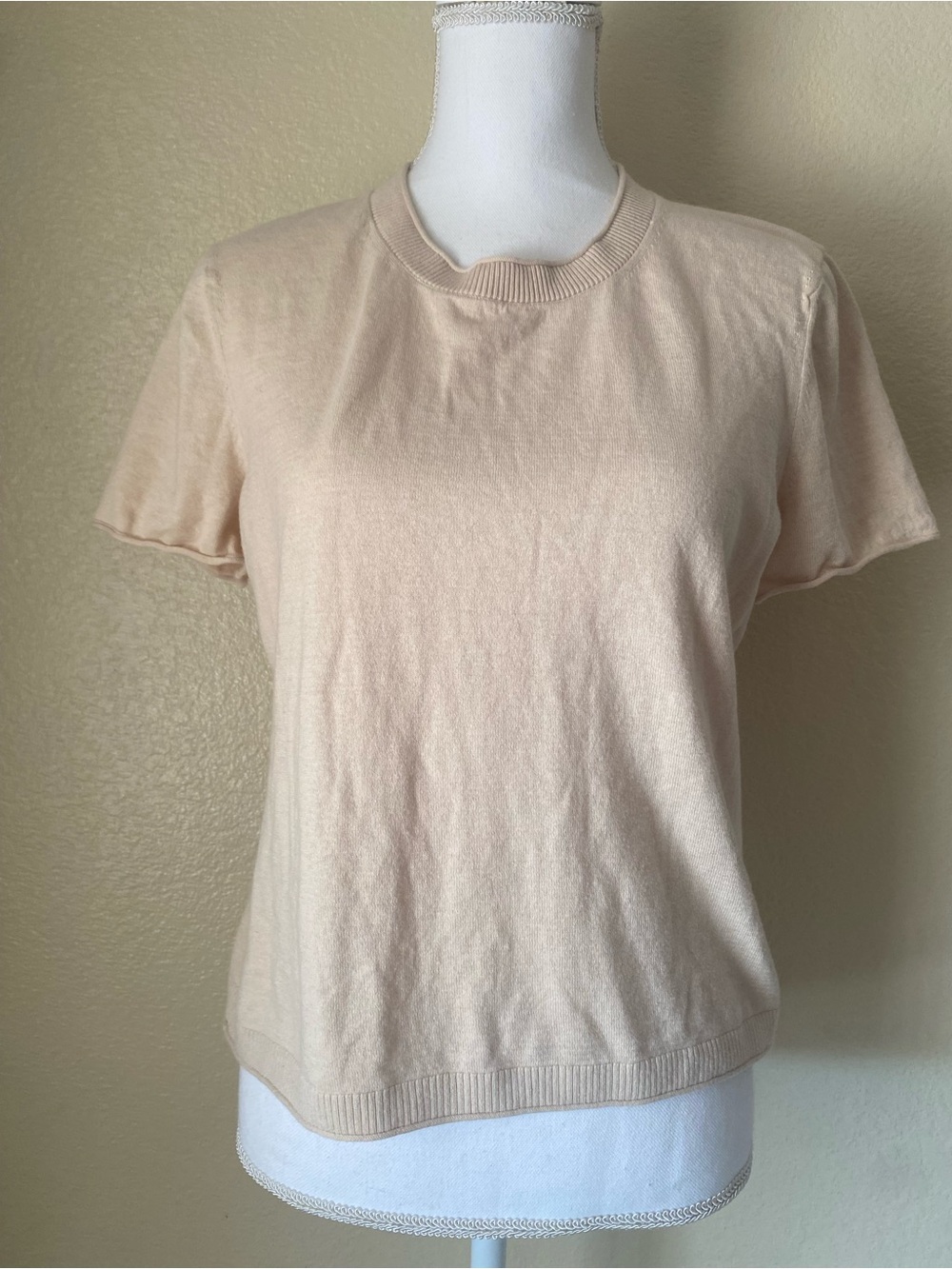 Quince Lightweight Cotton Cashmere Relaxed Sweater Tee Size S